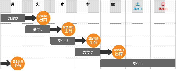 受付翌営業日出荷